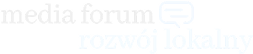 Logotyp Media Forum Rozwój Lokalny wersja w bieli